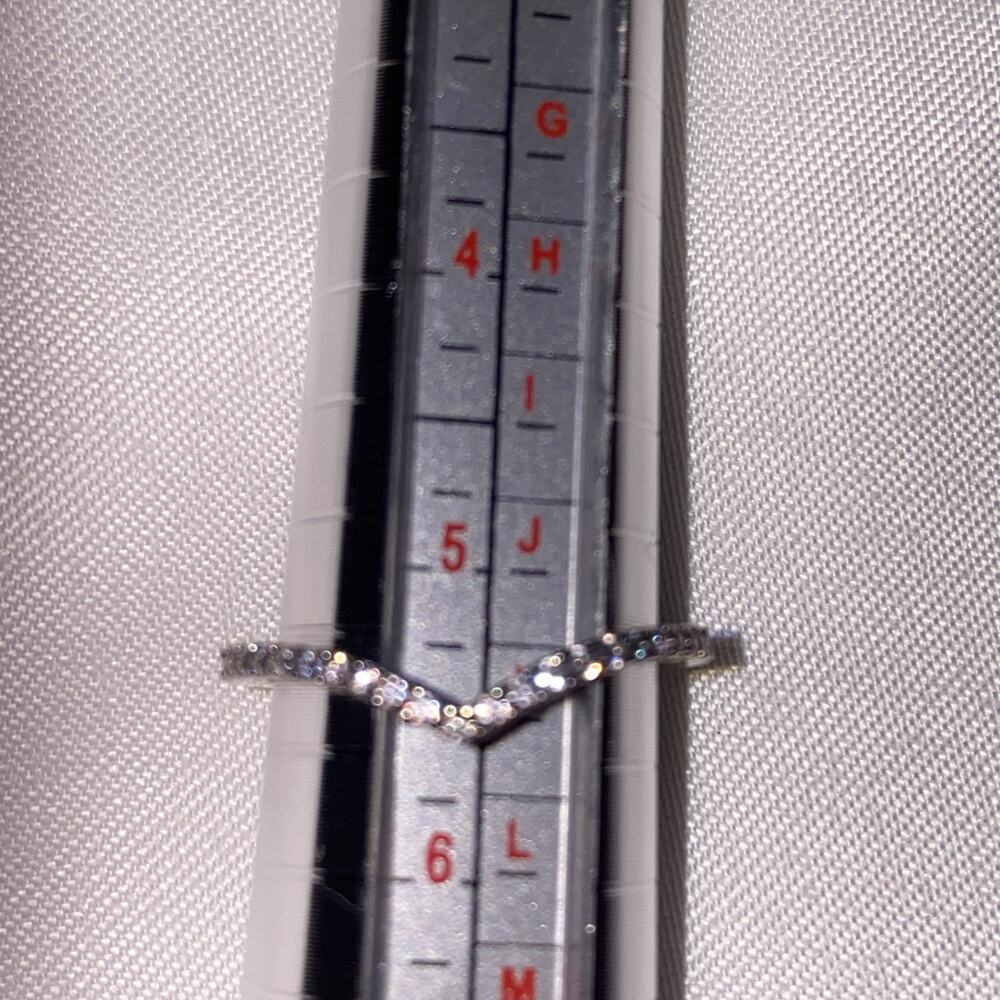 Authentic Pandora Silver 925 Beaded Wishbone Stacking Ring #186315 Sz. 5.5